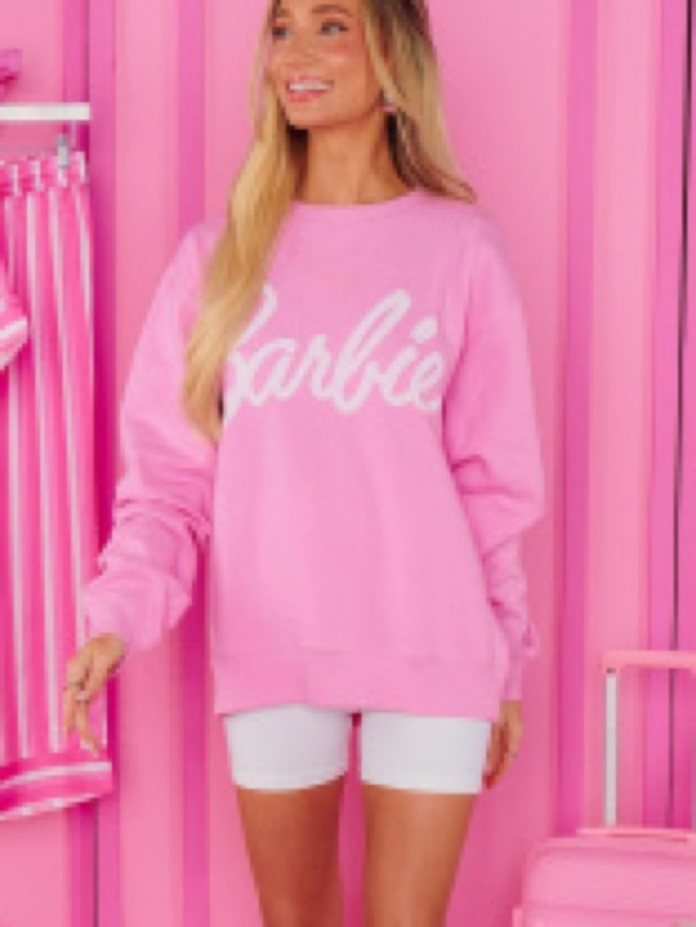 Barbie x MUMU Show Me Your MUMU Pink graphic Sweatshirt
